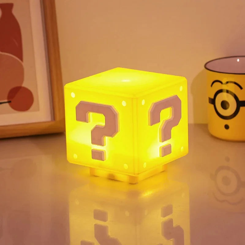 Lámpara de Noche LED 3D - Cubo de Pregunta con Sonido